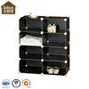 Black 8 DIY assembled Grid PP Storage Cube
