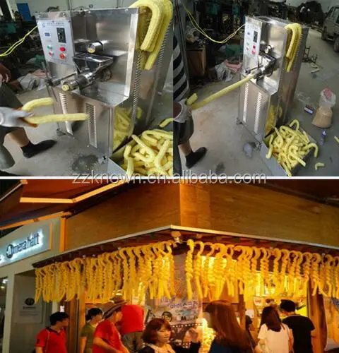 Snack Exturder Ice Cream Cone / Puffed Corn Stick Making Machine