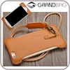 handmade cowhide leather cell phone case for iphone 6/7 custom, hot sell sling case smartphone with neck strap