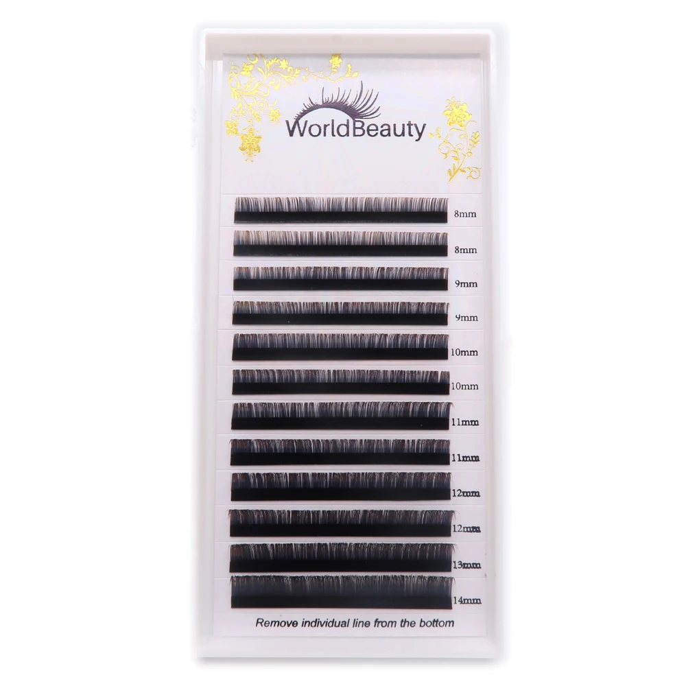 

Worldbeauty Korea Lashes Ombre Full Set Eyelash Extensions Brown Silk Mink Lash Extensions