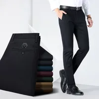

5608 2020 Autumn Winter Thickening Cotton Straight Pants Men's Casual Trousers