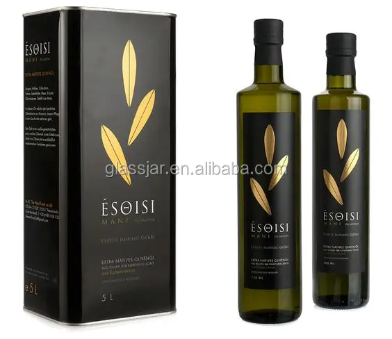 
250ml and 500ml round shape dark green glass olive oil bottle 