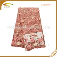 Guangzhou embroidery new design brocade lace fabric for wedding dress 