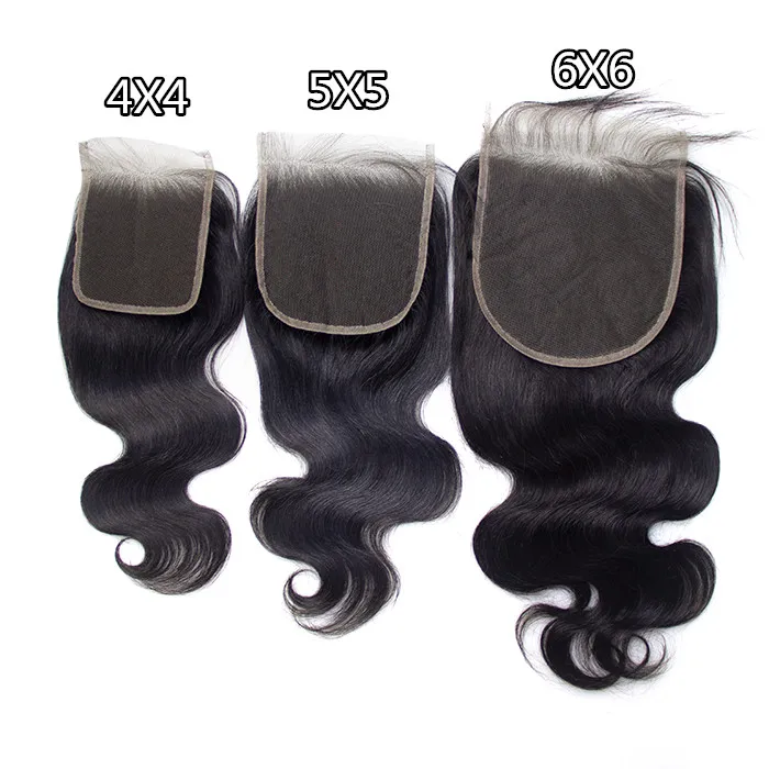 

2019 Wholesale 2X6 4X4 5X5 6X6 7X7 ear to ear cuticle aligned Lace top closure body wave swiss lace brazilian virgin hair, Natural color #1b;light brown;dark brown