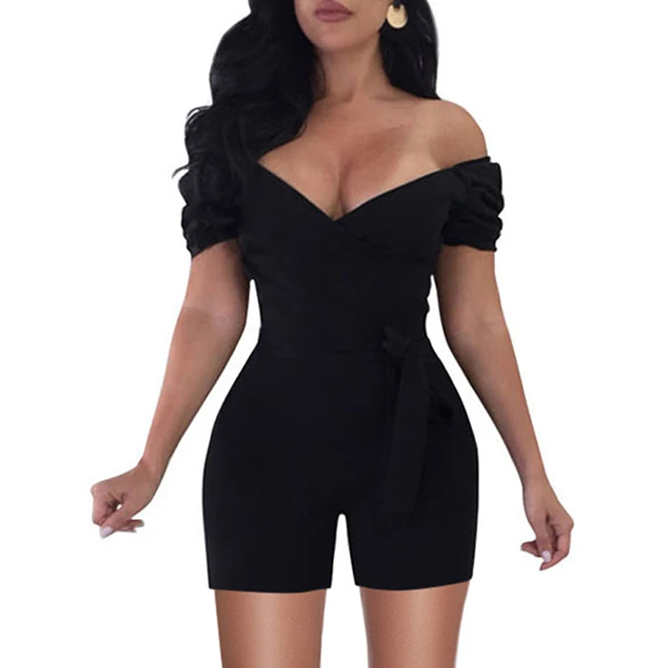 

Lover Beauty 2019 Spring And Summer New Style Short Pants Women Sexy Bodycon Strapless Jumpsuit, As show