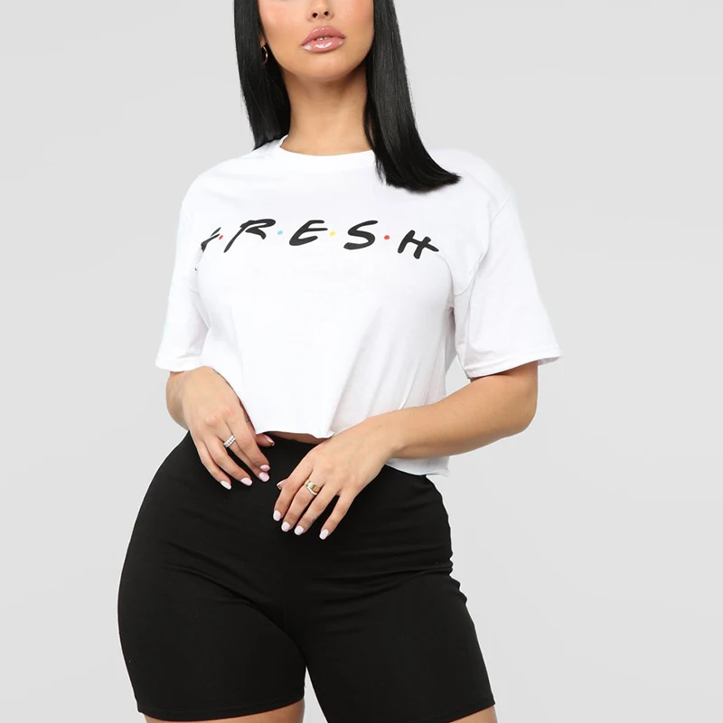 

sport white roll sleeve gym o collar blank white shirt crop top