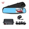 4.3" video recorder front and rear view dual camera car DVR with parking sensor