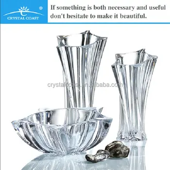 Star Shape Clear Glass Czech Republic Bohemia Crystal Vase Buy