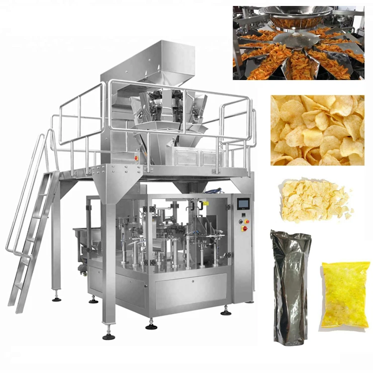 
Automatic Premade Bag Nitrogen Solid Grain French Fries Snacks Potato Crisps Packaging Machine 