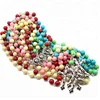 Christian Craft Wholesale Colored Crack Natural Stone beads Wall Rosary Catholic With Cross
