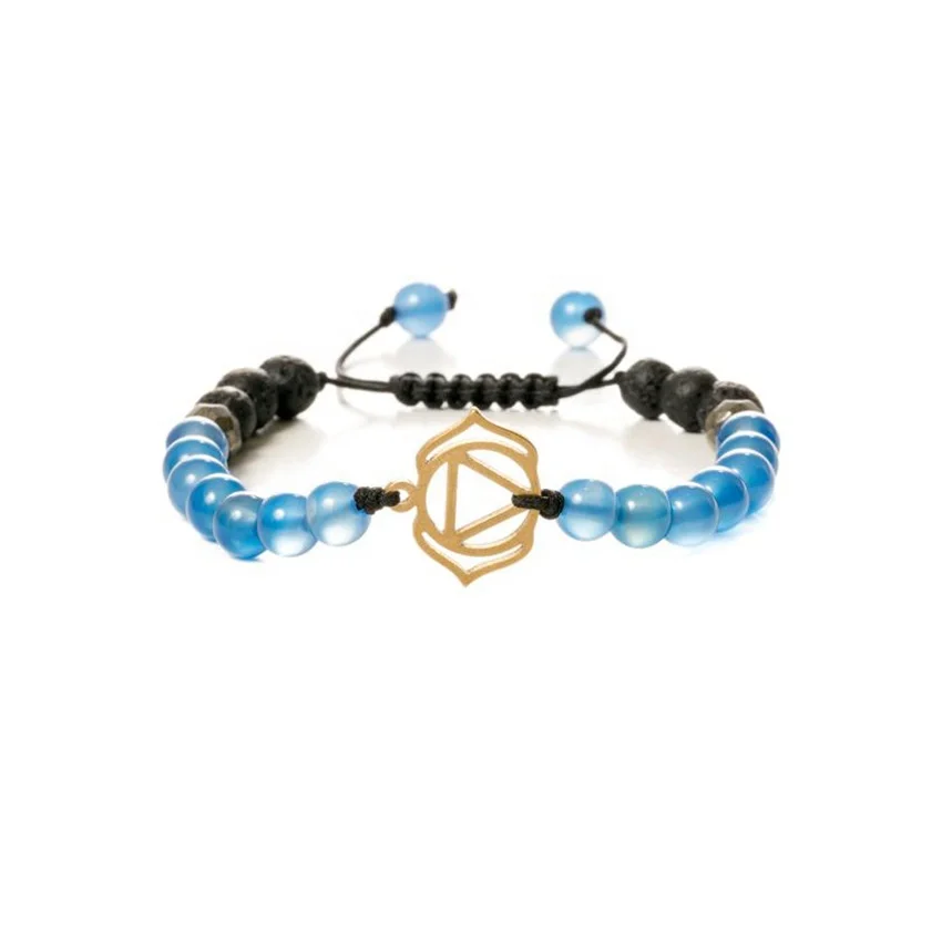 

Unisex Colorful Natural Lava Stone Bead Stainless Steel Weave Charm Bracelet Ajustable