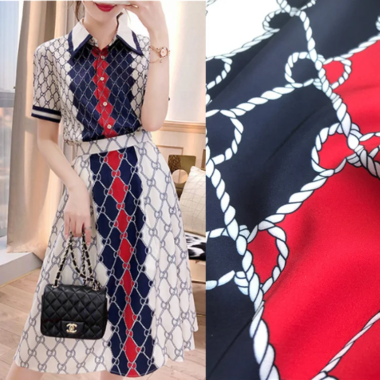 
Custom Pattern Sublimation Prints Fashion Show Dress Fabric 