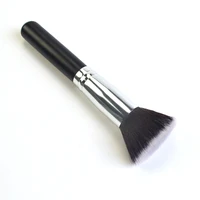 

High quality black big wooden handle flat top kabuki makeupbrush make up brushes