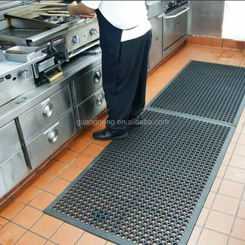 Antislip Rubber Mat Antifatigue Interlocking Porous Kitchen Rubber