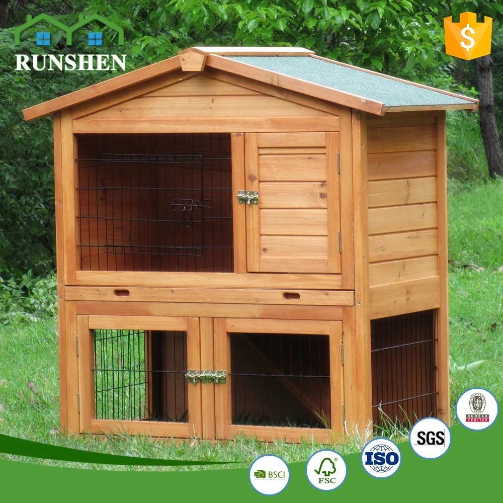 Two Layers Rabbit Cages Indoor Wire Rabbit Cages Hutches For Rabbits