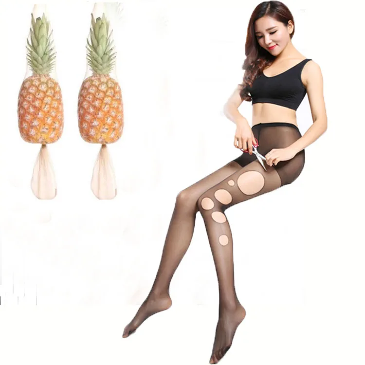 Women's ultra-thin pantyhose arbitrary cut silk stockings anti-hook silk wearable pineapple socks