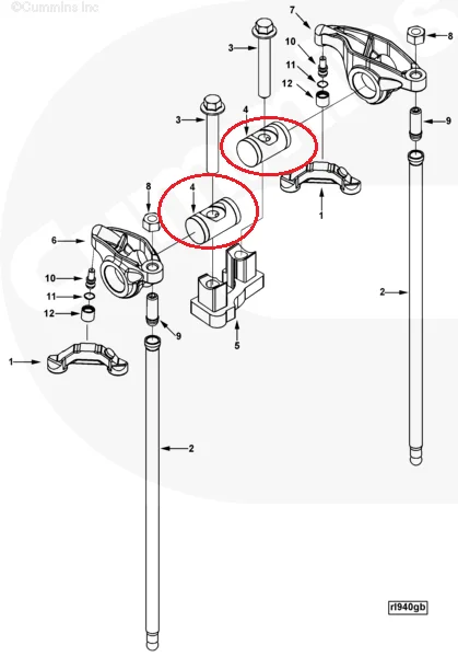 3966658 Cummins Engine L375 ISL Rocker Lever Arm Shaft