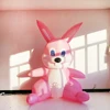 LED Lighting Up Giant Inflatable Easter Bunny Cute Inflatable Rabbit For City Parade Decoration