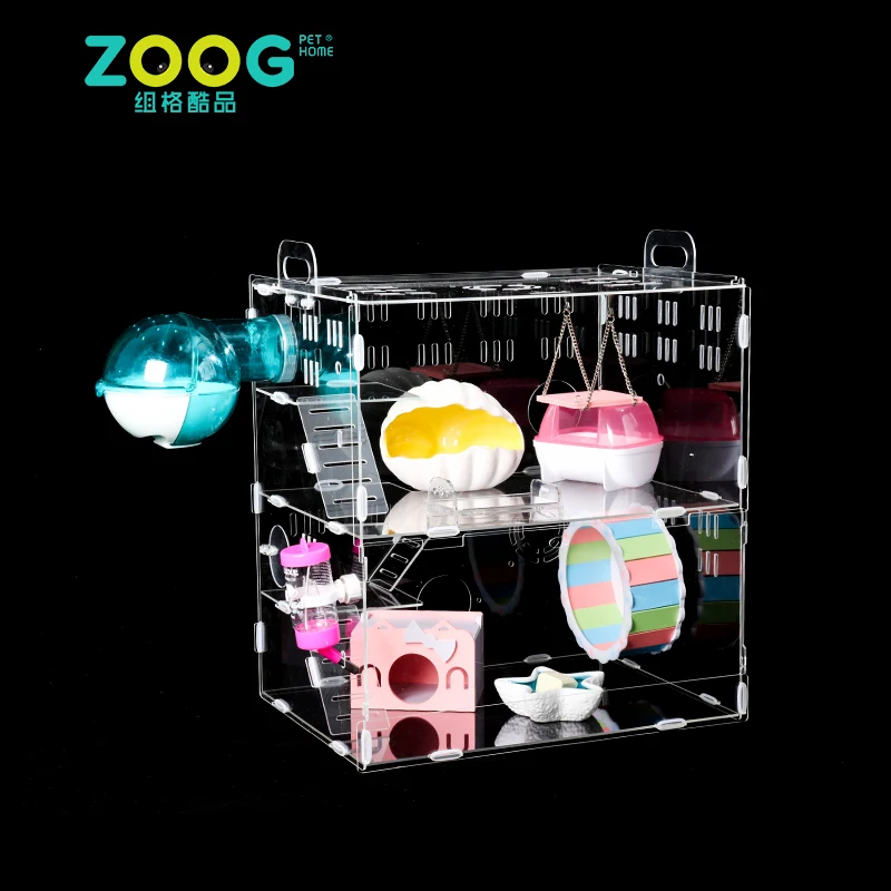 

High with clear quality transparent acrylic hamster cage, Clear, or customized