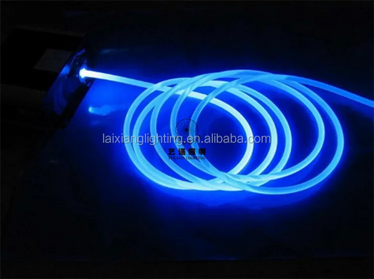 3.0mm Solid Core Side Glow Fiber Optic Cable Emitting with Clear Jacket Protecting Fiber