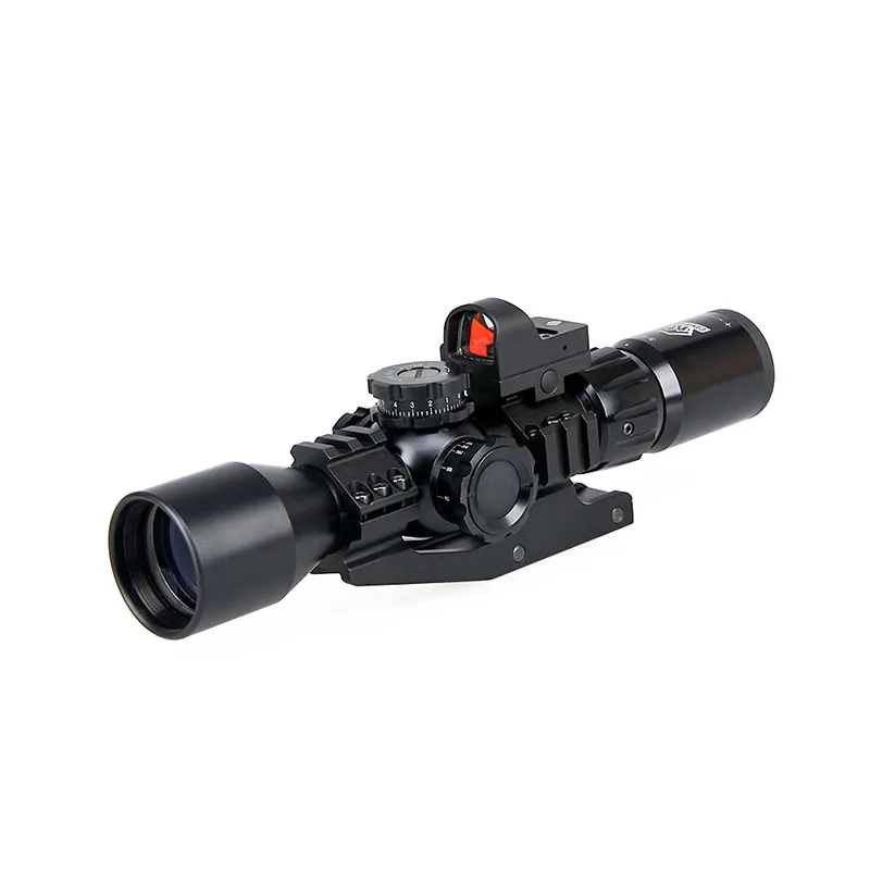 

3-9x40FIRF telescope astronomical monocular spotting rifle scope + mini red dot sight HK1-0335, Black