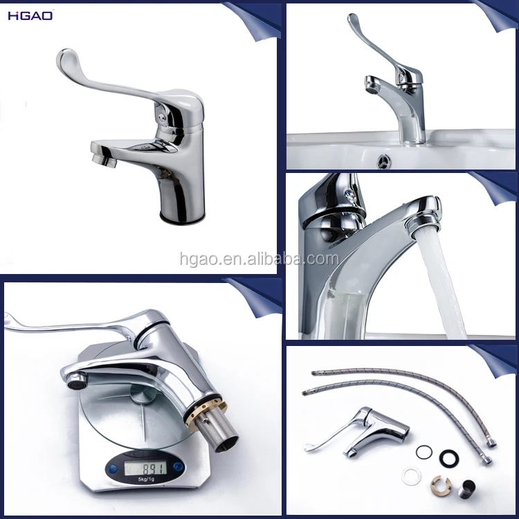 Hospital Laboratory Brass Basin Faucet Medical Doctor Touched Elbow
