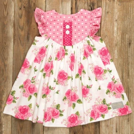 Baby Flower Print Frocks Design Girls Children Dress - Buy Children ...