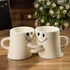 HT103471 Hand-drawing Brief expression Pattern Ceramic Morning Mug for Coffee Tea Milk Beverage Porcelain Couple Mug with Handle