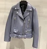 2019 Casual Europe sheepskin leather coat multi color lambskin lady jacket genuine leather biker jacket