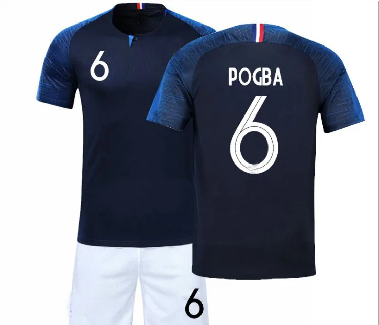 

customization high quality 2018 France team soccer jersey, Pogba Mbappe france football maillot uniforms, Original color