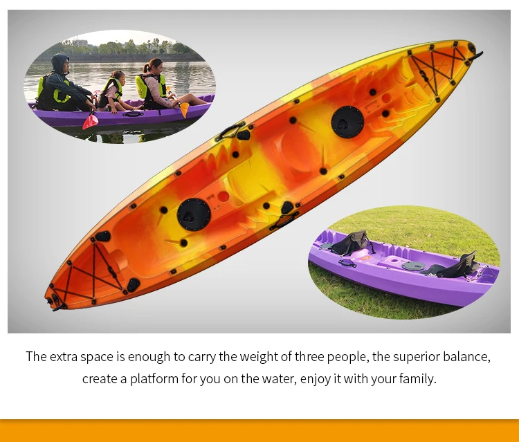 Cheap Plastic 360 Cm Double Seats Sit On Top River Ocean Lake Kayak
