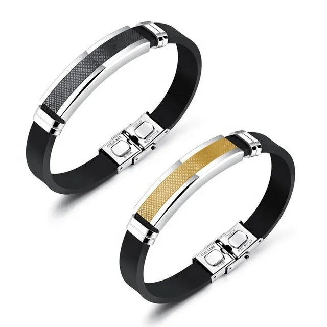 

New Product Ideas Men 316L Stainless Steel Bracelet 2019 Fashion Jewellery, Black;gold