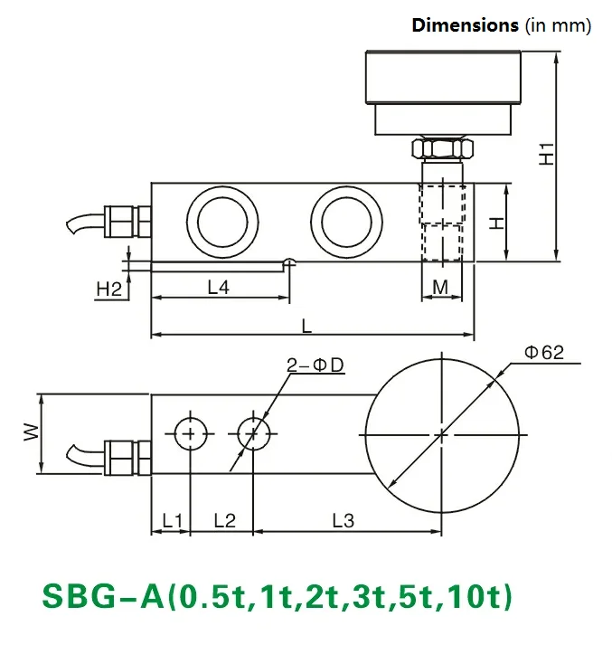 SBG-A 10 Tấn Cảm Biến Tải Trọng Tải Trọng Tải Dầm Cắt Cho Cân Xe Nâng
