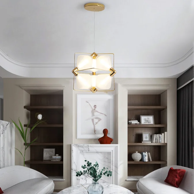 hot sale contemporary white metal glass home hotel chandeliers pendant light