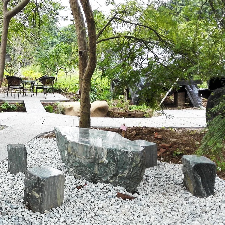 Hot Sale Customized Design Garden Outdoor Natural Stone Rock Tables And