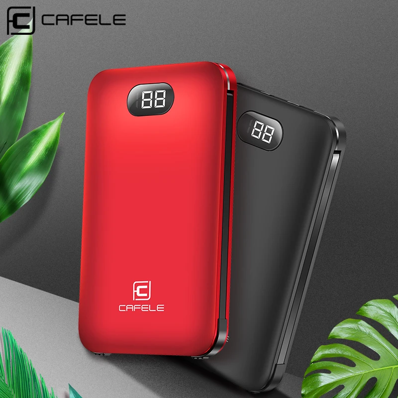 

Cafele High Capacity Mini 3 Ports Power Bank Led Digital Mobile Power Bank Portable Multi Power Charger