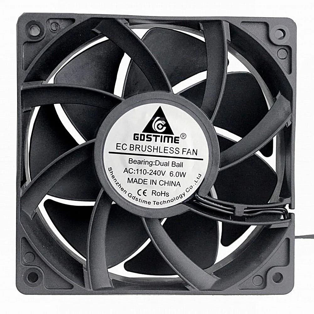 5Pcs Ball Bearing AC 110V-240V 120x120x25mm Brushless Computer Cooling Fan 120mm