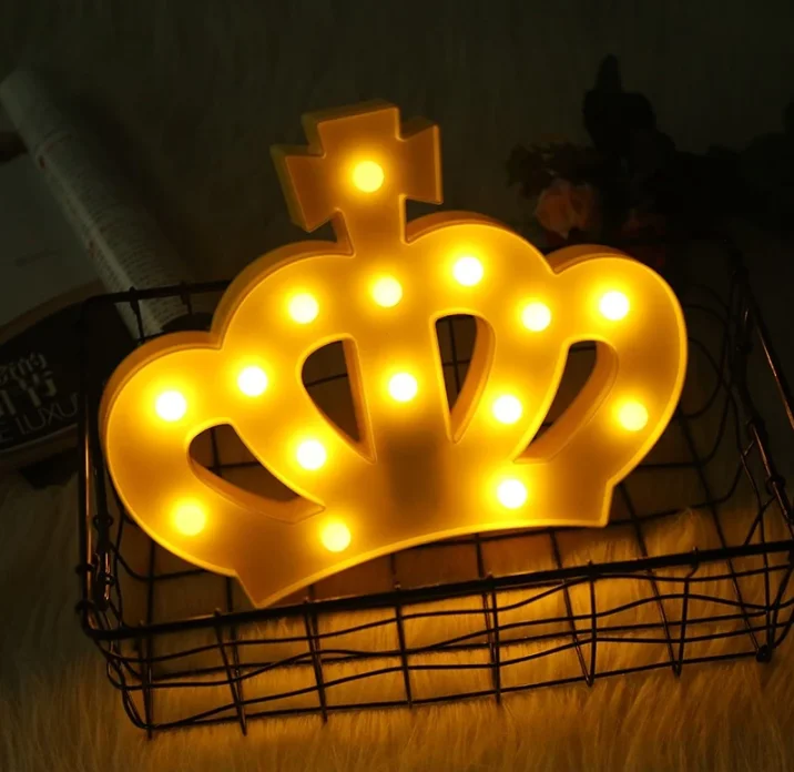 Plastic light up flower crown Sign LED Bedroom Battery Powered Night Light for marquee light