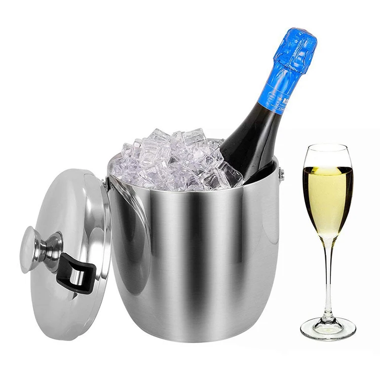 Custom Large Insulated Stainless Steel Ice Bucket With Lid Buy Bar