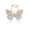 13783 fashion design cubic zirconia imitation butterfly ring