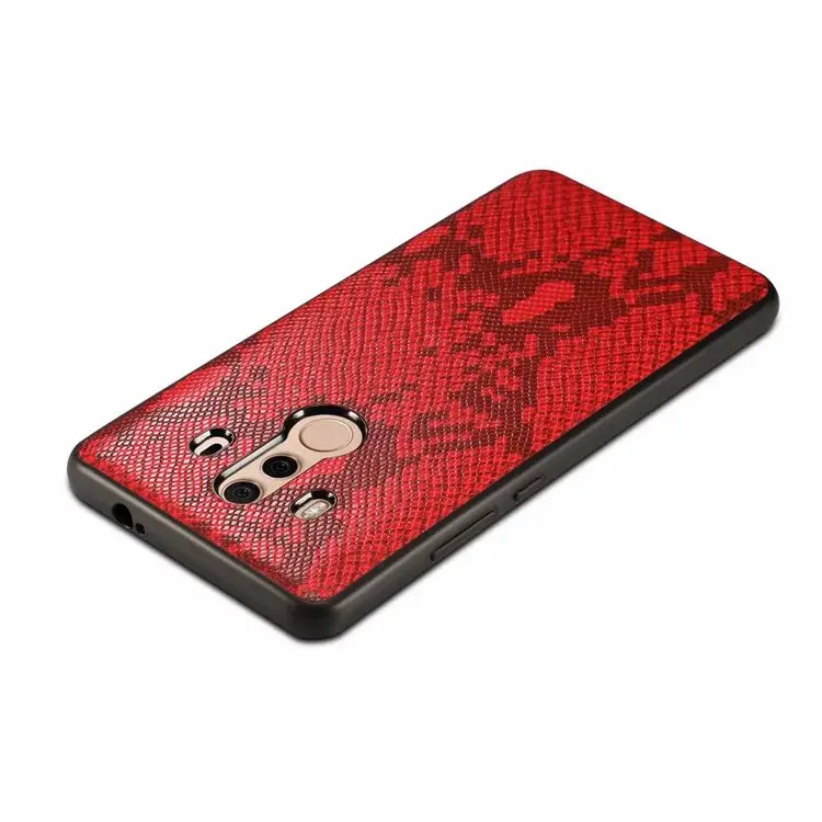 Factory Direct Supply Custom Leather Phone Case Waterproof Phone Cover For Huawei Mate10 Pro Snakeskin Texture