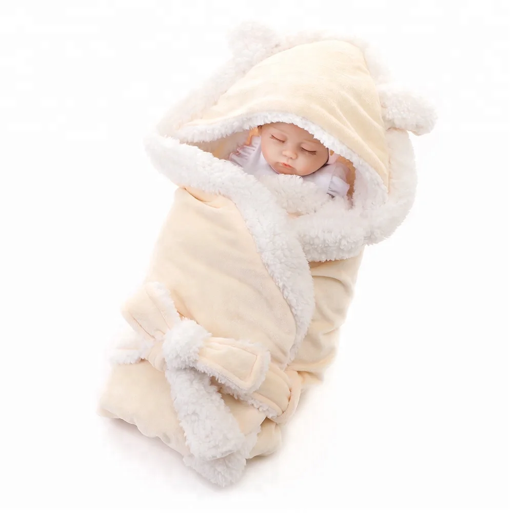 
Animal Design 2 Ply Fleece Newborn Baby Hooded Blanket 
