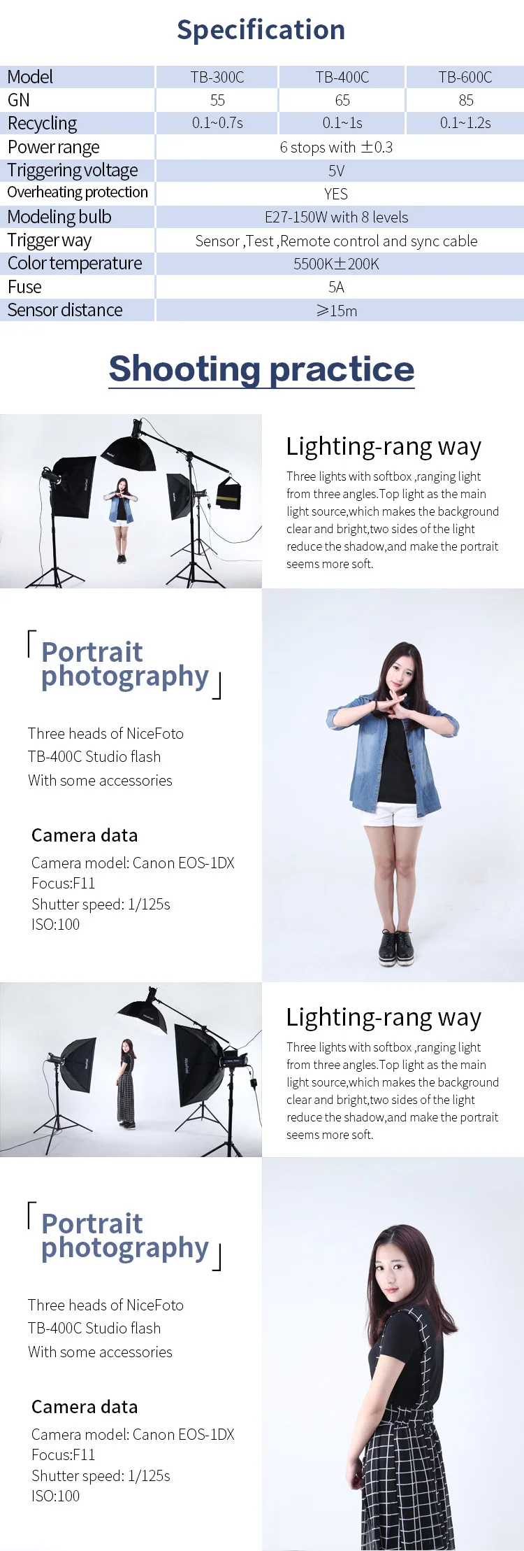 TB-600C NiceFoto Studio Equipment Studio Flash Lighting Strobe flash Camera photo  flash Photographic equipment