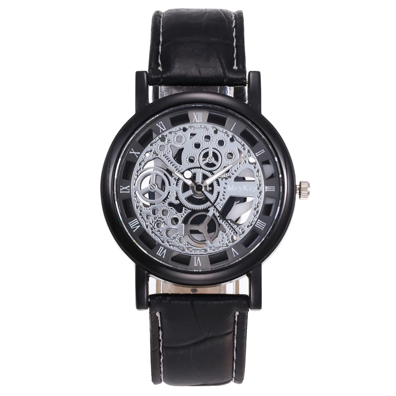 

WJ-4136 vogue leather strap skeleton watch, N/a