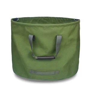 Image of Heavy Duty Canvas Reusable Garden Trash Lawn Leaf Waste Tote Bag