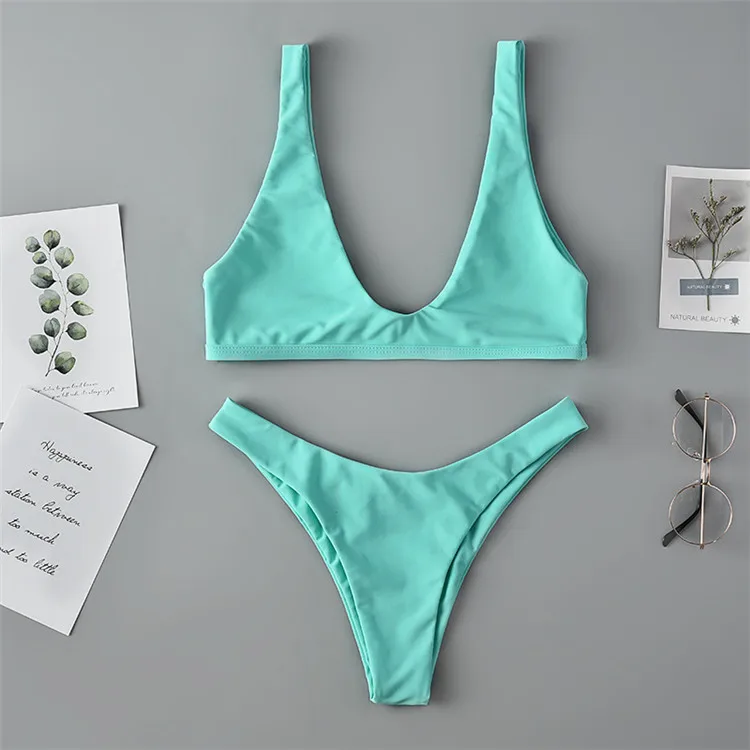 Cikini 2019 Breath Two Piece Set swimwear woman crotchless bikinis