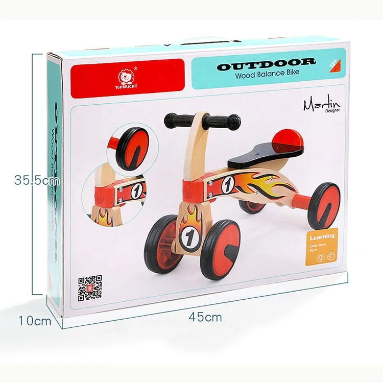 Educational Kids Wooden Ride On Walker Toddler Balance Animal Bike Toys