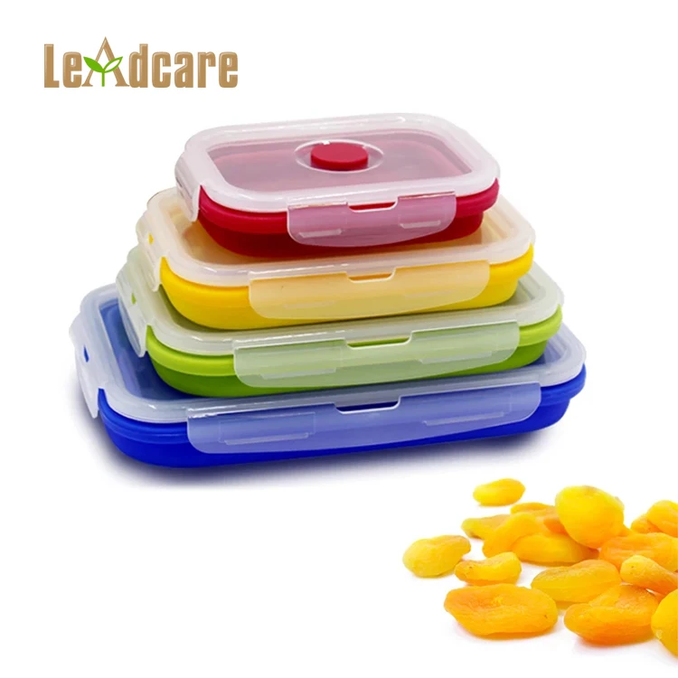 Silicone Refrigerator And Microwave Oven Safe Silicone Foldable Lunch