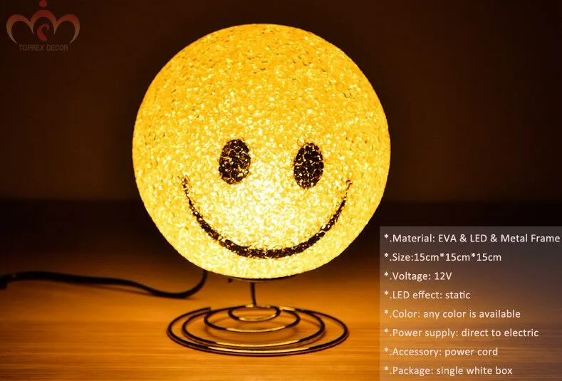 Crafts 3d Eva Led Lighted Smile Face Table Decoration For