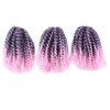 1 pack 3 bundles 8inch 90grams ombre pink color afro kinky synthetic malibob bob marley hair crochet braids for women and kids